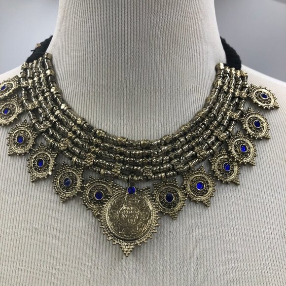 Afghan Vintage Multilayers Choker Necklace, Gift For Her, Vintage Coins Jewelry - Picture 12 of 12